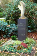 Schwitters' monument in the Hanover cemetery.
