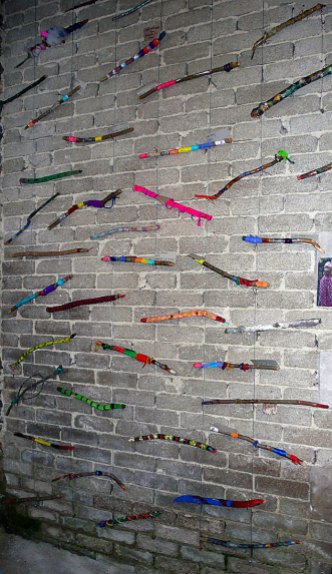 Exhibition of the children's Snake Sticks in the Merz Barn