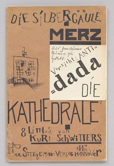 Covers for Schwitters' children's stories showing the artist's use of stylistic dissonance.